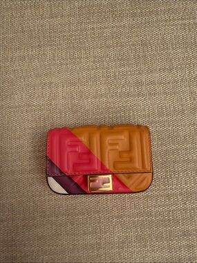Fendi Colorblock Leather Mini Bag - Orange, Pink & Purple